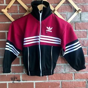 Vintage Kids Adidas Zip-up Track Jacket Logo on Chest Rare!